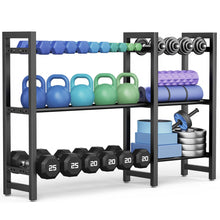 Load image into Gallery viewer, Dumbbell Rack 3-Tier Weight Stand Dumbbell Storage 50In Length For Home Gym Adjustable Spacing
