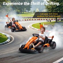 Load image into Gallery viewer, 24V Electric Go Kart, Licensed Drift Kart, Length Adjustment, LED Light, Crazy Cart for Kids Ages 6+, 400W Motor, Max Loads 130 LBS
