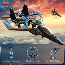 Load image into Gallery viewer, RC Fighter Airplane丨F-22 Raptor Mini Drone Remote Control Jet Plane Stunt Drone for Adults &amp; Kids Toy with Light Gift for Kids Beginner
