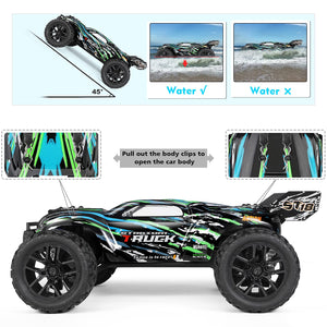 RC Cars Hailstorm, 36+KM/H High Speed 4WD 1:18 Scale Waterproof Remote Control Off Road Monster Truck with Two Rechargeable Batteries