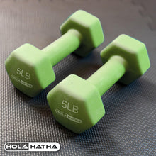 Load image into Gallery viewer, HolaHatha Neoprene Dumbbell Weights Set w/ Rack, Home Gym Equipment, 146 Lbs, Multicolor - Portable Weighted Exercise Dumbbells for Fitness, Training, and Lifting Workouts
