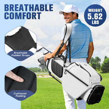 Load image into Gallery viewer, RIOROO 5 Way Golf Stand Bag with Full Length Dividers, Lightweight Golf Bag with Rain Cover, 6 Zippered Pockets &amp; Cooler Bag, Breathable Straps

