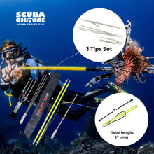 Load image into Gallery viewer, Scuba Choice 5' (Two-Piece) Fiberglass Travel Pole Spear, 3 Speartip Set (12" Paralyzer, Single Barb &amp; Lionfish Tip) w/Black Hawaiian Sling &amp; Carry Bag, Ice Spearfishing &amp; Underwater Hunting Gear
