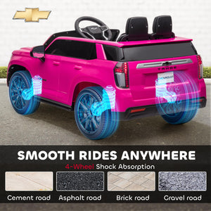 Chevrolet Tahoe Licensed Kids Ride on Car, 12V Battery Powered Kids Electric Car with Remote Control, Pink