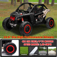 Load image into Gallery viewer, 24V Ride on Car with Remote Control, 2 Seater Ride On Toys Off-Road Buggy Truck Licensed Can Am Maverick UTV Electric Vehicles, Black
