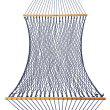 Load image into Gallery viewer, Original Pawleys Island Large Navy DURACORD Rope Hammock with Extension Chains &amp; Tree Hooks, Handcrafted in The USA, 450 LB Weight Capacity, 13 ft. x 55 in.
