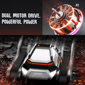 RC Tank - Amphibious Remote Control Car, Gesture Sensing RC Stunt Tank with 2 Rechargeable Batteries, 2.4GHz
