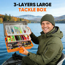 Load image into Gallery viewer, Chanceboleng 445Pcs Fishing Lures Kit Large 3-Layer Tackle Box whit Tackle，Pliers, Crankbait, Hooks, Weights &amp; Accessories Complete Freshwater Bass Fishing Gift for Men Fishing Enthusiast
