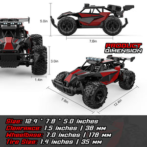 Remote Control Car, 2.4GHz High Speed 33KM/H RC Cars Toys, 1:12 Monster RC Truck Off Road with LED Headlight