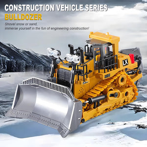 1:20 Scale RC Construction Vehicles - 2.4GHz Remote Control Tractor Toy with LED Lights, Liftable Alloy Bucket