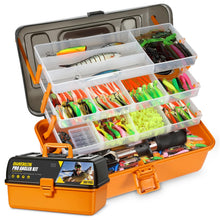 Load image into Gallery viewer, Chanceboleng 597Pcs Fishing Lures Kit Large 4-Layer Tackle Box whit Tackle，Pliers, Crankbait, Hooks, Weights &amp; Accessories Complete Freshwater Bass Fishing Gift for Men Fishing Enthusiast
