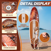Load image into Gallery viewer, InnoExpo 11' Inflatable Stand Up Paddle Boards with Premium Accessories, Wide Stable SUP Paddle Board Design, Non-Slip Comfort Deck for Youth &amp; Adults (Timber)
