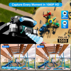 F19 Drone With 1080p HD FPV Camera, 20 Min Flight 360° Flips Brushless Motor RC Quadcopter With Altitude Hold, Obstacle Avoidance, 2 Batteries