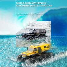 Load image into Gallery viewer, Amphibious Remote Control Car, 8WD RC Cars, 2.4GHz Remote Control Boat, Waterproof Off Road RC Monster Truck (Yellow)
