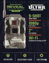Load image into Gallery viewer, TACTACAM Reveal Ultra Cellular Trail Camera – 4K Photo, 1080P Video, Live Streaming, GPS, Low-Glow/No-Glow Flash, LTE – Includes Folding Solar Panels, Rechargeable Batteries &amp; SD Cards (2PK)
