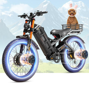 2025 Upgraded Eahora Romeo Pro Ⅱ4000W Dual Motor Ebike for Adults 52V 70Ah 200 Miles 46MPH Long Range Electric Bike 26 * 4.0" Fat Tire
