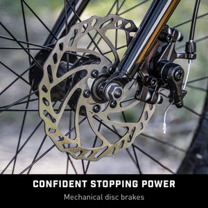 Fat Tire Mountain Bike for Adult Men Women, 26-Inch Wheels, Mechanical Disc Brakes, 17-Inch Steel Hardtail Frame, 7-Speed, Copper