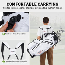Load image into Gallery viewer, KeyOpen Lightweight Golf Stand Bag, 14 Way Golf Bags with Full Length Dividers for Men Women, Encrypted 900D Weather-Proof Club Carry Bag with Ergonomic Dual Strap, Cooler Pockets, 9 Pockets, White
