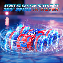 Load image into Gallery viewer, Waterproof Remote Control Car，4WD Amphibious 2.4 GHz RC Car Remote Control Boat，360°Rotation RC Stunt with LED Lights
