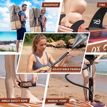 Load image into Gallery viewer, InnoExpo 11' Inflatable Stand Up Paddle Boards with Premium Accessories, Wide Stable SUP Paddle Board Design, Non-Slip Comfort Deck for Youth &amp; Adults (Timber)
