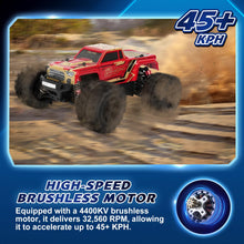Load image into Gallery viewer, Scale 4WD Brushless RC Car for Adults - 45+ Kph Off-Road Hobby Truck 4x4, Electric Buggy, Remote Control Monster Truck
