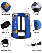 Load image into Gallery viewer, Owntop Automatic Inflatable Swim Vest for Adults, Highly Visible Manual Swim Jacket with 24g CO2 Cartridge, Low Profile for Kayak, Fishing, Paddle Sports, Blue
