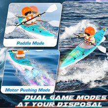 Load image into Gallery viewer, Remote Control Boat for Kids 6-12: Rc Speedboat Toy with Led Lights - Smart Water Sensor Auto On/Off, Dual Modes 2.4ghz Remote Boat，Blue
