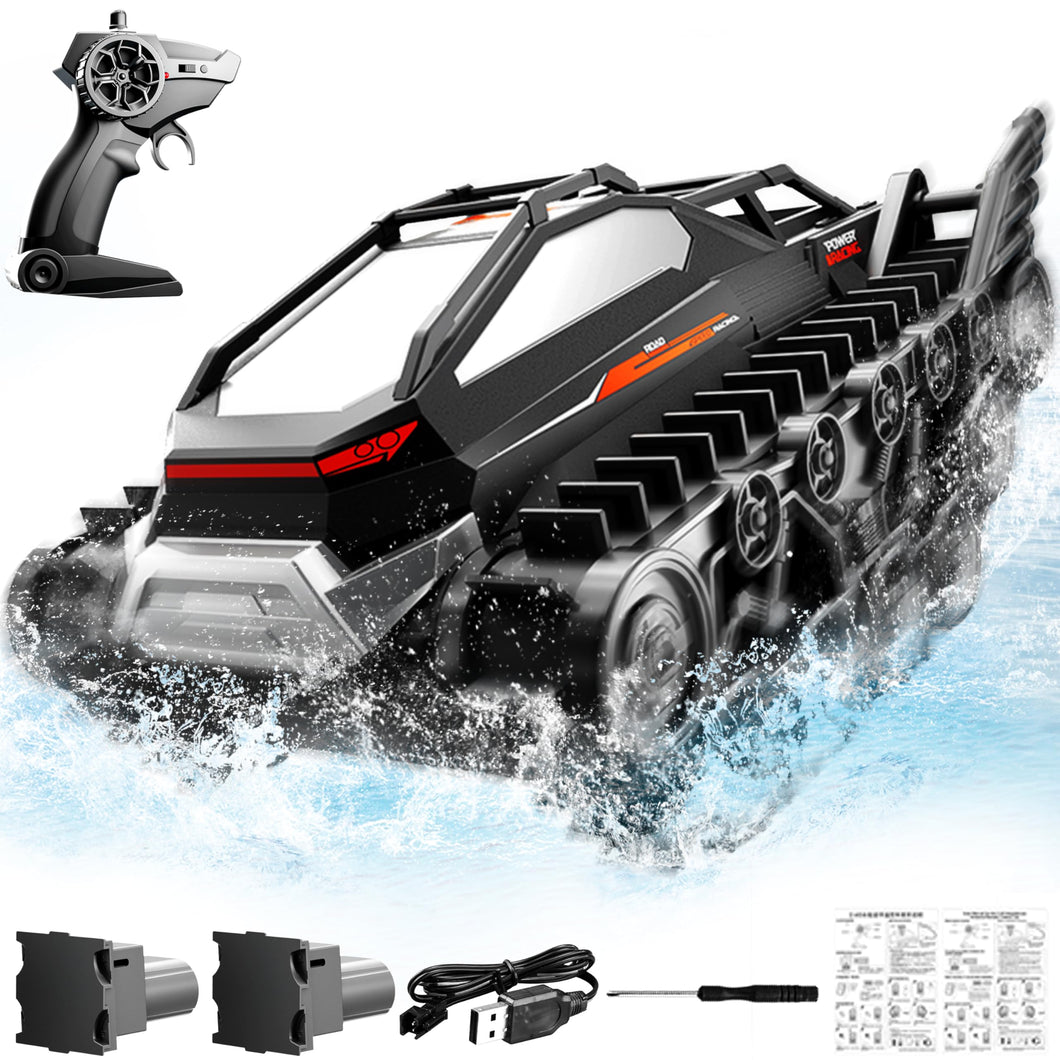 RC Tank - Amphibious Remote Control Car, Gesture Sensing RC Stunt Tank with 2 Rechargeable Batteries, 2.4GHz