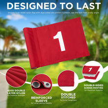 Load image into Gallery viewer, KINGTOP 3 ft White Golf Flagstick Set with Number 5 Flag and Cup
