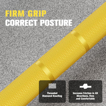 Load image into Gallery viewer, RitFit Elite 6.6ft Olympic Barbell, Robust 33lb Barbell for Weightlifting and Powerlifting, Superior Olympic Bar with Exceptional 900lbs Load Capacity, Weight Bar for 2” Standard Plates Sliver/Yellow
