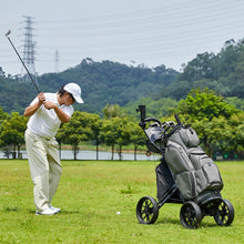Load image into Gallery viewer, FLAGTAG Golf Push Cart 4 Wheels,Folding Golf Cart, Golf Pull cart with Cup Holder,Umbrella Holder,Cooler Bag, Foldable with one-Click,Handle Height Adjustable,Drink Holder,Walking Push cart
