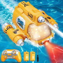 Load image into Gallery viewer, Remote Control Boat, 2.4GHZ Mini RC Boat with Spray Water Pump and Led Lights Lakes &amp; Swimming Pool Toys (Yellow)
