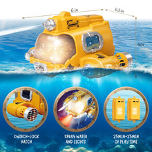 Load image into Gallery viewer, Remote Control Boat, 2.4GHZ Mini RC Boat with Spray Water Pump and Led Lights Lakes &amp; Swimming Pool Toys (Yellow)
