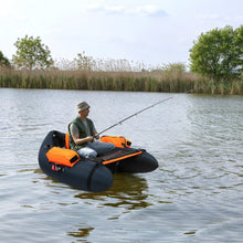 Load image into Gallery viewer, PEXMOR Inflatable Fishing Float Tube,350LBS Capacity, with Storage Pockets and Comfortable Padded Seat,Adjustable Shoulder Straps and Carry Bag, for River Lake Fishing,bass Fly Fishing,Blue
