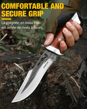 Load image into Gallery viewer, Omesio Hunting Knife Handmade Set EDC Fixed Blade Hunting Knives, Knives for Men, Wood Handle
