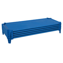 Load image into Gallery viewer, Wood Designs Stackable Daycare Cots for Kids, 52", Blue, Factory Assembled Nap Cots for Sleeping, 87888 [Set of 5]
