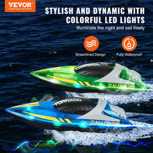 Load image into Gallery viewer, RC Boat for Kids, 2Pack Remote Control Boat for Pools &amp; Lakes, Racing Boat with LED Light &amp; 4 Rechargeable Batteries, Adults Boys &amp; Girls
