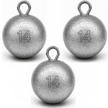 Load image into Gallery viewer, MLYLM 3 Pack 14 oz Cannonball Sinkers — Tournament Downrigger Ball Lead Trolling Weight for Big Game King Salmon Lake Trout Tuna, Deep Trolling Charter Boat Saltwater Pacific Great Lakes

