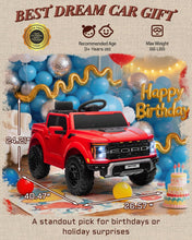 Load image into Gallery viewer, First Ride On Licensed Ford F-150 Raptor 12 Volt Kids Ride on Car, Ride on Toys for Kids with Remote Control (Red)
