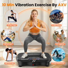 Load image into Gallery viewer, AXV Vibration Plate Fitness Platform Exercise Machine Vibrating Shaking Full Body Shaker Workout Vibrate Stand Shake Board Sport for Weight Loss Fat Burner for Gym Home Office
