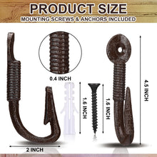 Load image into Gallery viewer, Duraaamo 6 Pcs Realistic Fish Hooks Cast Iron Wall Hook Rustic Wall Hanger
