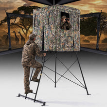 Load image into Gallery viewer, 6FT Hunting Stand with Blind, 1-2 Man 4' x 4' Platform Deer Stand Tripod
