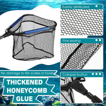 Load image into Gallery viewer, Windyun 3 Pcs Folded Fish Trap Includes Landing Net with Telescoping Pole Handle Cylindrical Hexagon Bait Bag Rope Bait Traps for Fishing Crab Crawfish Shrimp Lobster Accessories
