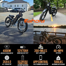 Load image into Gallery viewer, Romeo Pro 2 (2025 Upgraded) 4000W 46MPH Dual Motor Electric Bike 70AH 200Miles Long Range Electric Bikes
