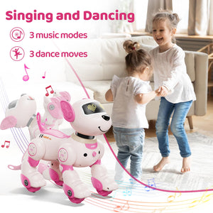 Programmable Robot Dog Toy with Voice Control for Kids, 2.4GHz Remote Control Robot Pet with Touch Sensors