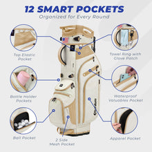 Load image into Gallery viewer, Sturdum 14 Way Golf Stand Bag with 12 Pockets n Full-Length Dividers
