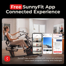 Load image into Gallery viewer, Sunny Health &amp; Fitness Electromagnetic Recumbent Cross Trainer Exercise Elliptical Bike w/Arm Exercisers
