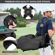 Load image into Gallery viewer, uniHimal Premier 14-Way Golf Stand Bag, Lightweight Leather Classic Black
