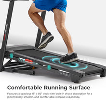 Load image into Gallery viewer, Sunny Health &amp; Fitness Active 400 Smart Auto Incline Treadmill – Foldable Running Machine w/Bluetooth, Wi-Fi, 15-Level Incline, Shock Absorption &amp; SunnyFit Fitness App - SF-T724012
