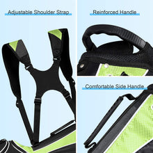 Load image into Gallery viewer, Mayjooy Golf Stand Bag, Portable Carry Golf Bag w/Ergonomic Dual Straps &amp; 6 Way Top Divider, Lightweight Carry Organizer Pocket w/Umbrella Ring, Ideal for Men &amp; Women (Green)
